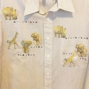 Tia Designs White & Gold, Button DownTop Medium